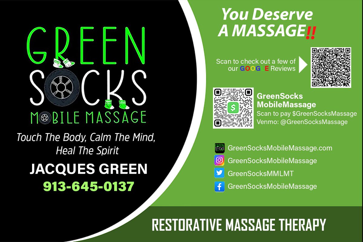 @Chiefs @Chiefs we'd LoVe to treat @PatrickMahomes & the rest of the team to a Massage #YouAllDeserveAMassage allow us @GreenSocksMMLMT to treat you All to your next Massage next trip to @KansasCity #WeDeliverTheMassage
a few of our reviews 
g.co/kgs/odtRZ5