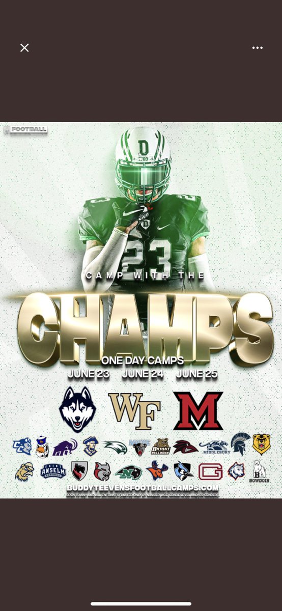 I will be at Dartmouth tomorrow the 23rd for the prospect camp!!! <a href="/DartmouthFTBL/">Dartmouth Football</a> <a href="/donferraro317/">Don Ferraro</a> <a href="/CoachDaft/">Kevin Daft</a>