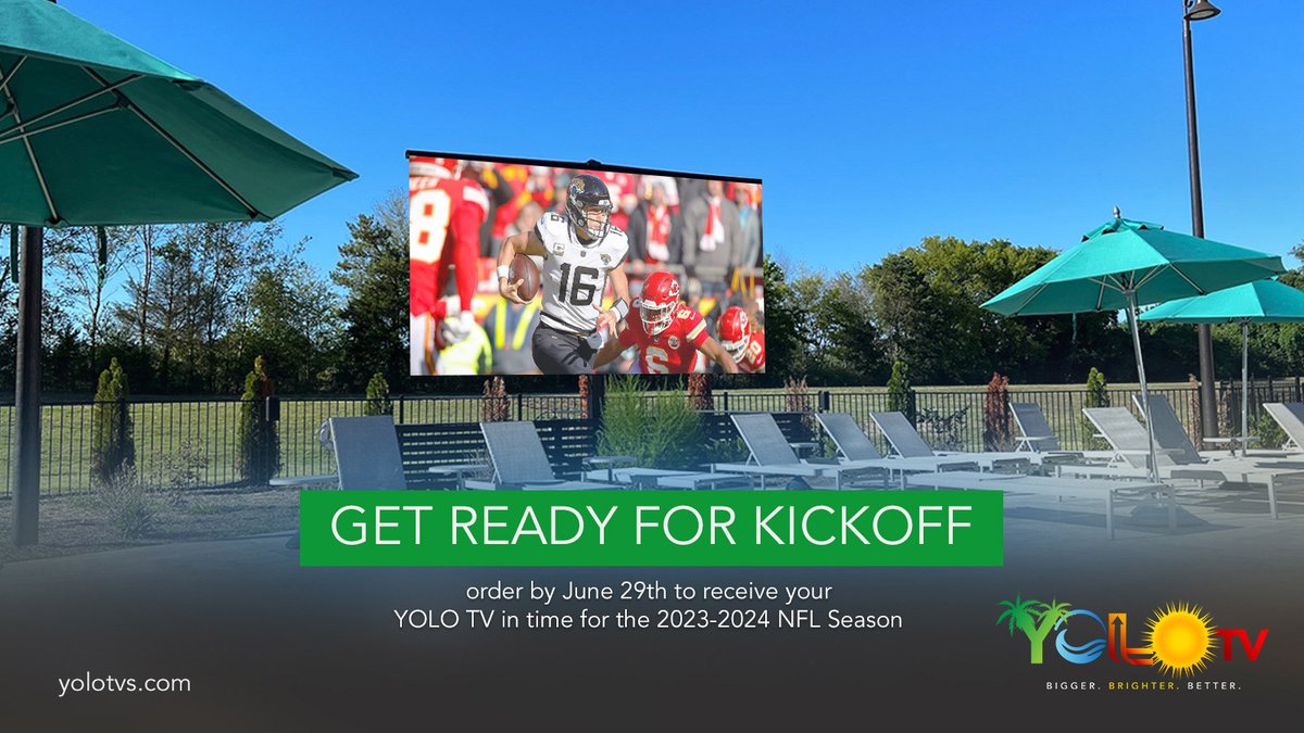 helloyolotvs's tweet photo. Are you ready for some football? Imagine having the coolest TV on the planet to view all your favorite games while being the envy of your neighborhood.  

#YOLOTV #NeighborhoodTrendsetter #UltimateEntertainmentExperience #GameNightGoals #HomeEntertainmentUpgrade https://t.co/a2rJdqMaV7