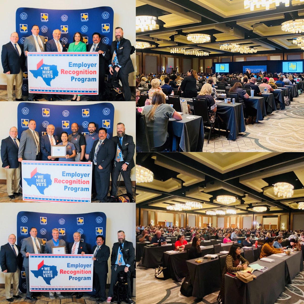 Quite the turnout with 600+ people attending the Texas Conference for Employers in San Antonio!  Upcoming conferences: twc.texas.gov/texas-conferen…
TWC also recognized three local employers for our We Hire Vets employer recognition program:  <a href="/SilotechGroup/">Silotech Group Inc</a>, <a href="/VIA_Transit/">VIA Metro Transit</a> &amp;@IntegrityISR