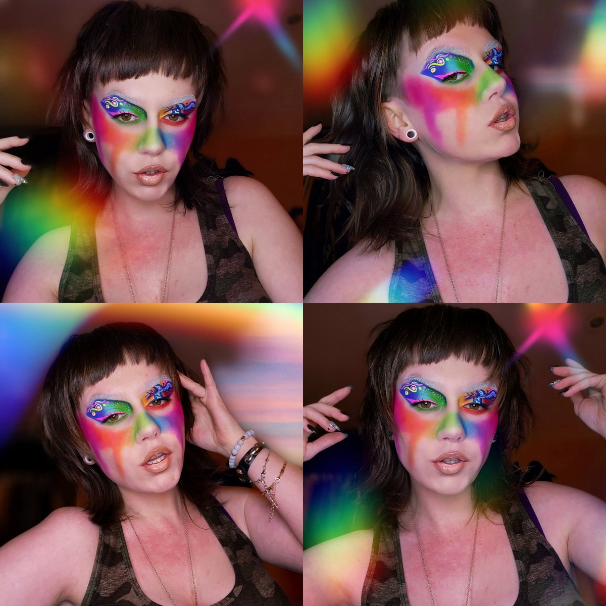 aftonndunn's tweet photo. 🌈#pridemakeup #pride #pridemonth #makeup #makeupartist #rainbowmakeup #mua #rainbow #loveislove #lgbtq #makeupideas #gay #lgbt #undiscovered #creativemakeup #makeuptutorial #makeuplooks #makeuplover #makeupart  #muas #gaypride  #rainboweyeshadow  #makeupoftheday #bisexual https://t.co/whVc4cGNdv