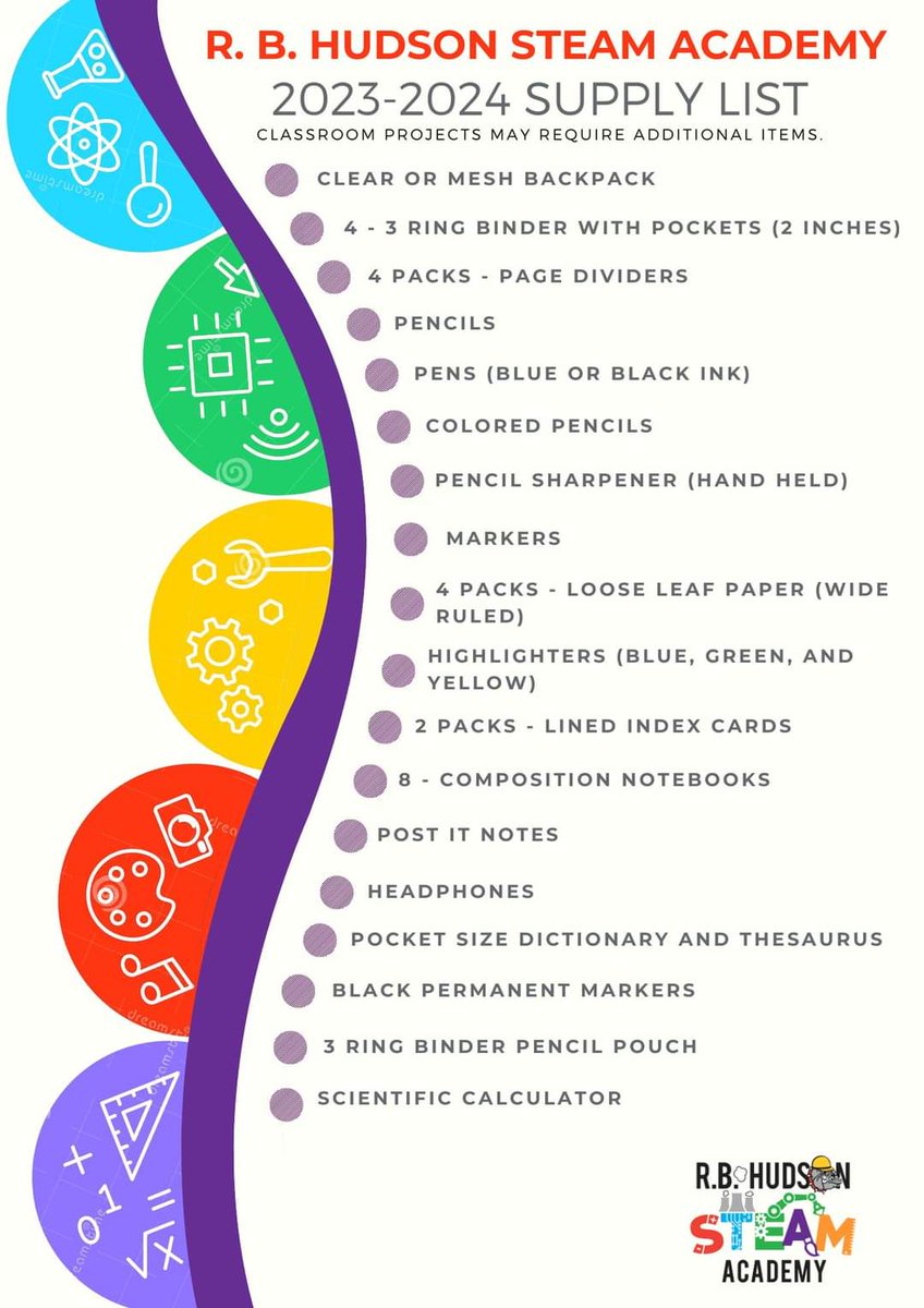 RBH Families,

Below are Hudson's Uniform Guidelines and Supply List for the 2023-2024 school year. Continue to have a safe, enjoyable summer! #TeamHudson