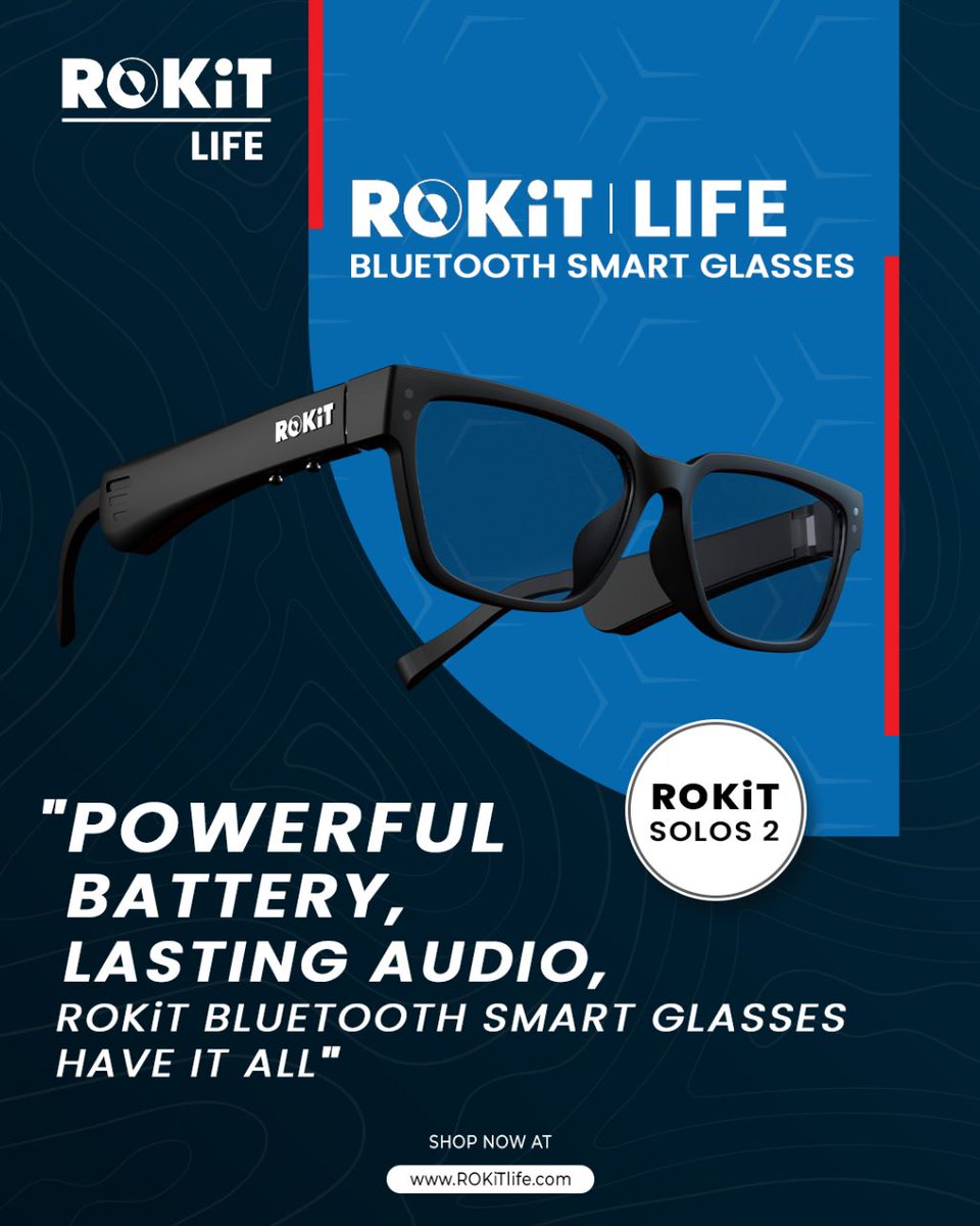 Enjoy unlimited music all day with one charge with ROKiT EYEQ Bluetooth Glasses 🕶️🕶️
Check out ROKiTLife.com for amazing offers ❤️😍

.
.
.
.
.
.
.
.
.
.
.
#eyewearfashion #smarteyewear #smartglasses #smartglass #eyeprotector #eyewearstyle #sunglasseslover #sunglasses