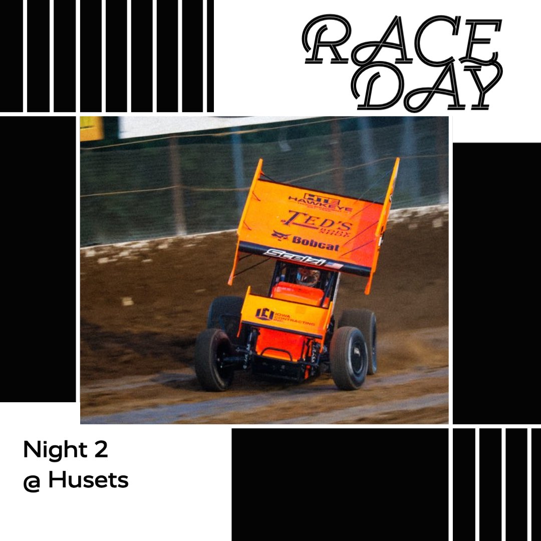 RACE DAY!
Back for night ✌🏼@HusetsSpeedway!
@WorldofOutlaws 

🏁 Hot laps: 7:30pm CT
📺 @dirtvision 
🧢 Merch trailer trackside 

🔗 gioscelziracing.com