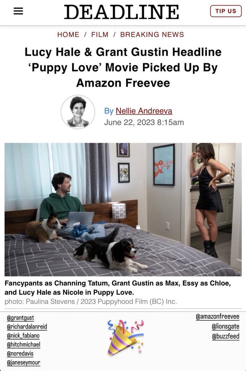 _lucyhalenews_'s tweet photo. Finalmente! Lucy Hale comparte información respecto a la película “Puppy Love” donde comparte protagonismo con Grant Gustin, vía historias de instagram. https://t.co/bMxTYMXTcw