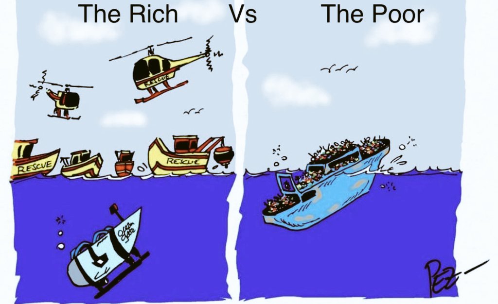 The willingness to allow certain people to die while every effort is made to save others is a really dark reflection on humanity...

#OceanGate #Titan #titanicsubmarine #OceansGate #submarine #titanicsubmersible  #Titanic #submarinemissing