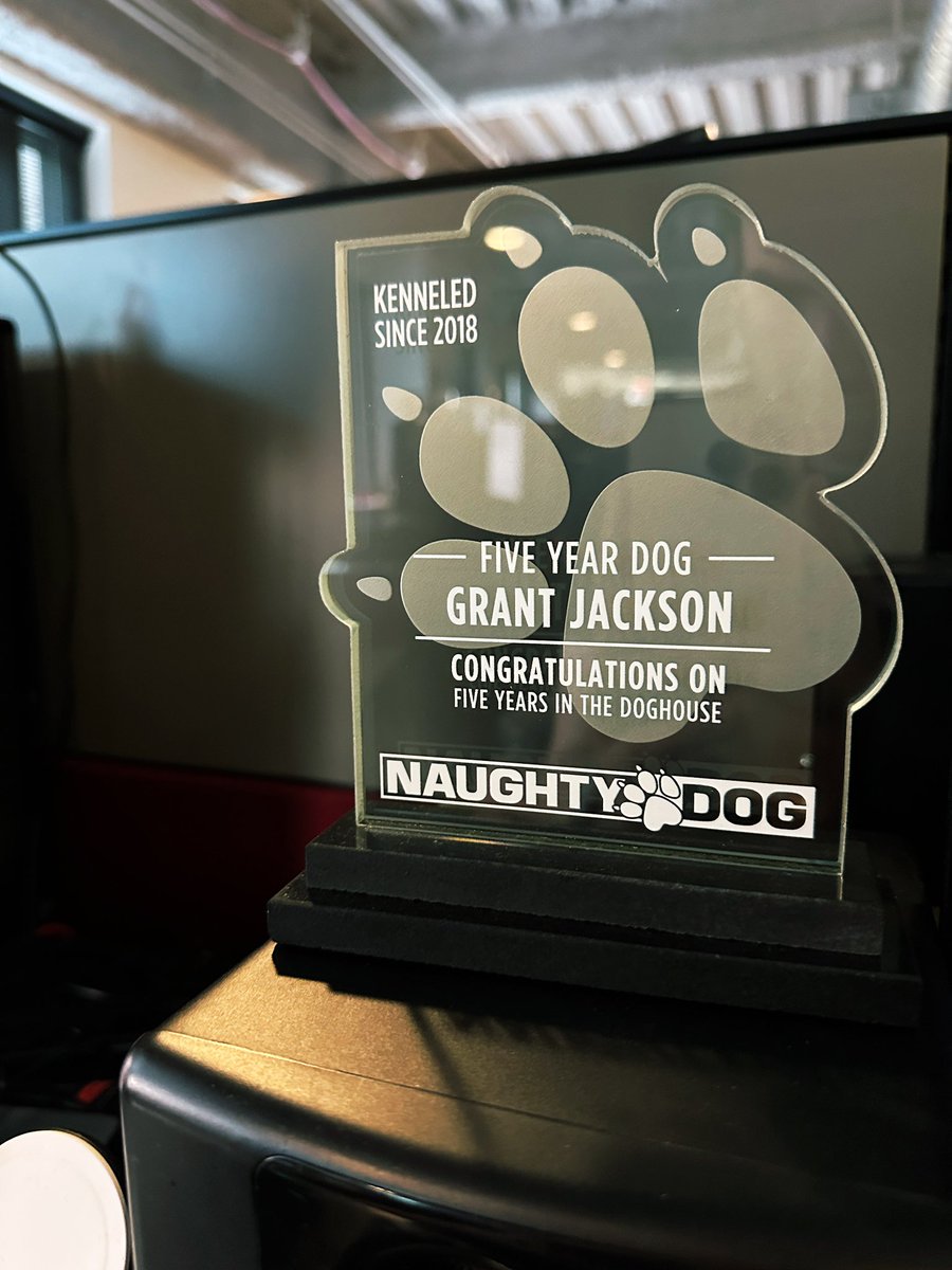 GrantHJackson's tweet photo. Five years really flies by! 

Feeling grateful for all my colleagues, mentors, and friends at @Naughty_Dog, and for the fans - these games wouldn’t exist without you. Cheers🥂 https://t.co/EMZgwJijfR