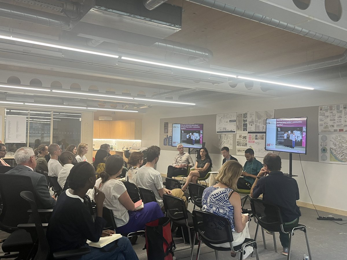 ERobinsonWild's tweet photo. Great turnout at @LSofARCH &amp; @ArchHFund @LFArchitecture event ‘Can #Community ownership of #HeritageAssets help bring communities together?’ Resounding yes from me! Panel- @MEMckeague @n_shasore Fran Edgerley @Assemblestudio @LDN_gov's @RajaMoussaoui @CreativeLandT's @GSeabright https://t.co/US4rEDCe7H