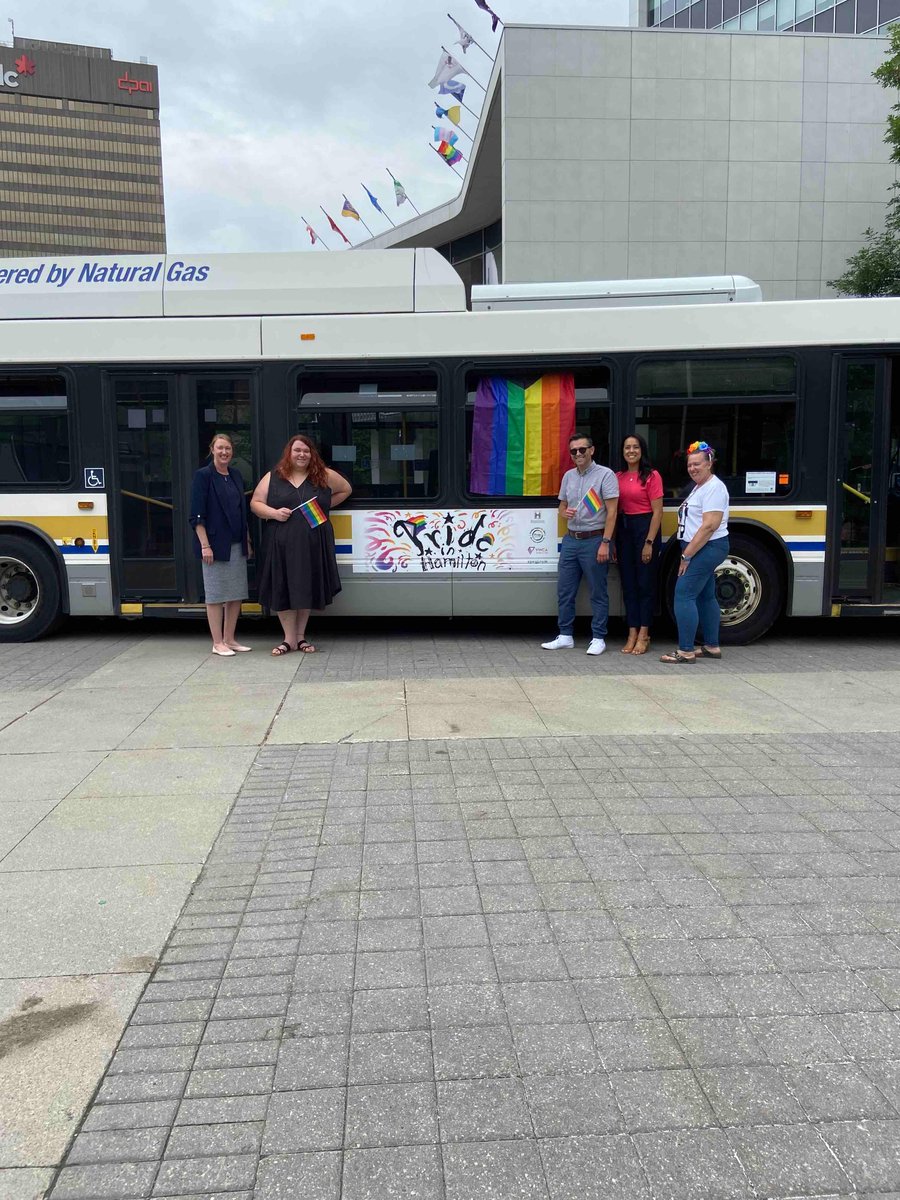hsr's tweet photo. Have you seen the Pride Hamilton bus graphics around the city this month?
Our team was set up this morning at City Hall to showcase the artwork designed by Hamilton/GTA based artist @CloverThursday. 🏳️🌈🏳️⚧️
#PrideHamilton #Pride2023 https://t.co/Vow4IFuP7W