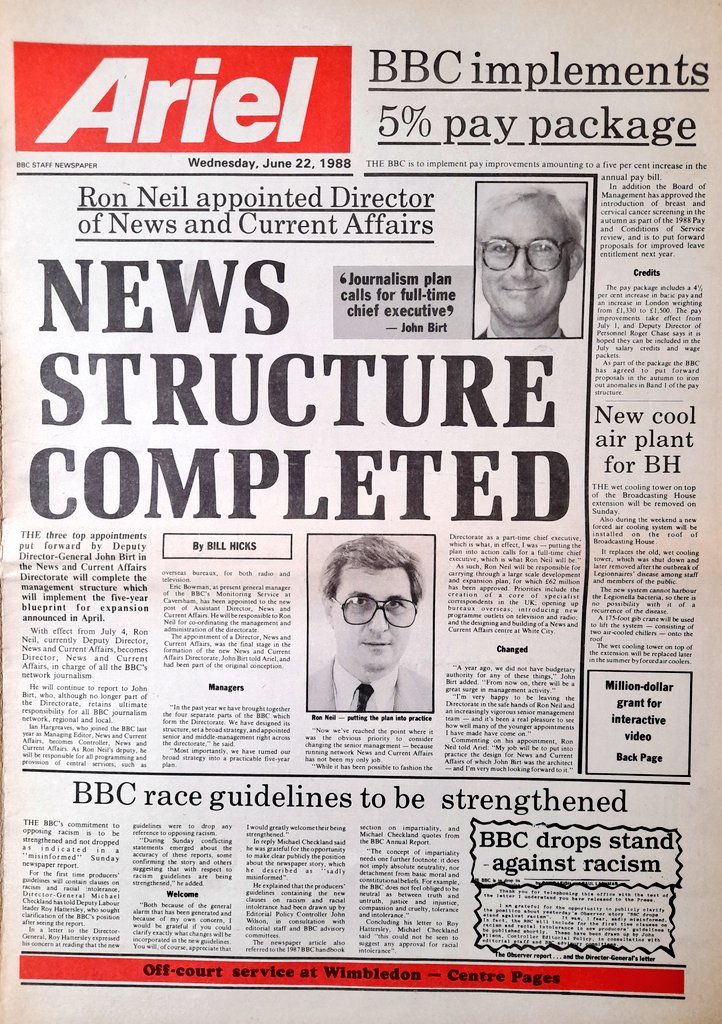Graeme Wood on Twitter "From June 1988 BBC ARIEL NEWSLETTER features