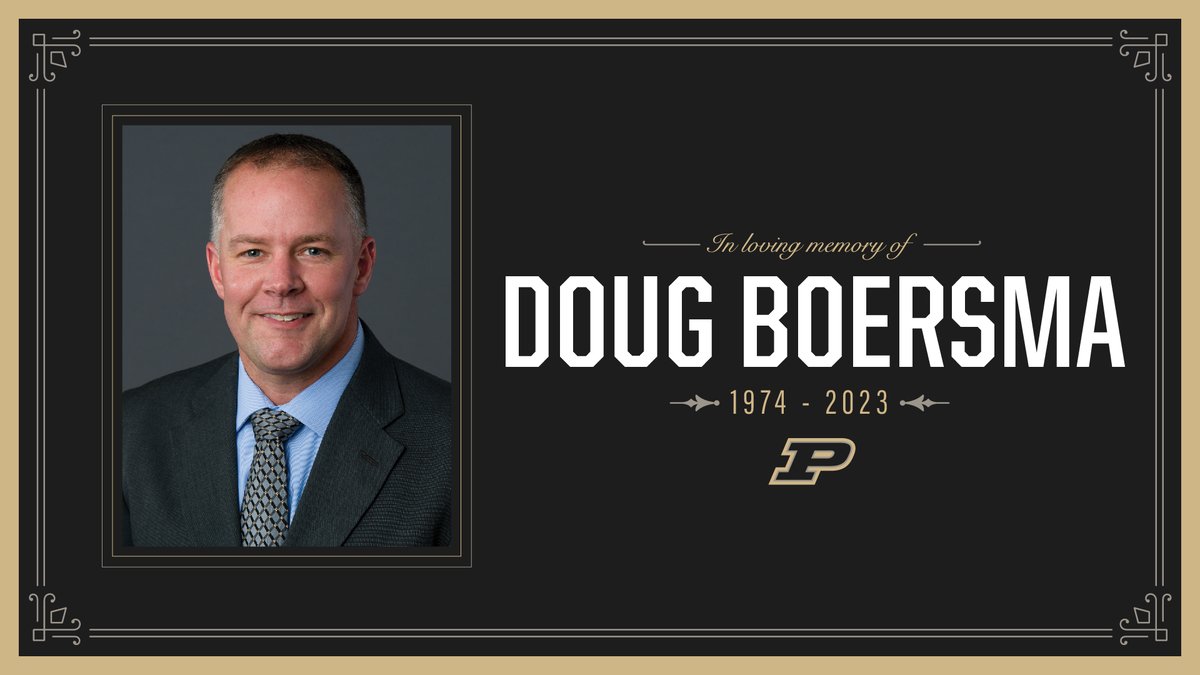Purdue Athletics lost a beloved member of its family with the sudden passing of Doug Boersma on Wednesday, June 21. Doug, a Purdue alum ('97), selflessly served as senior associate athletics director for performance and sports medicine since returning to his alma mater in 2012.