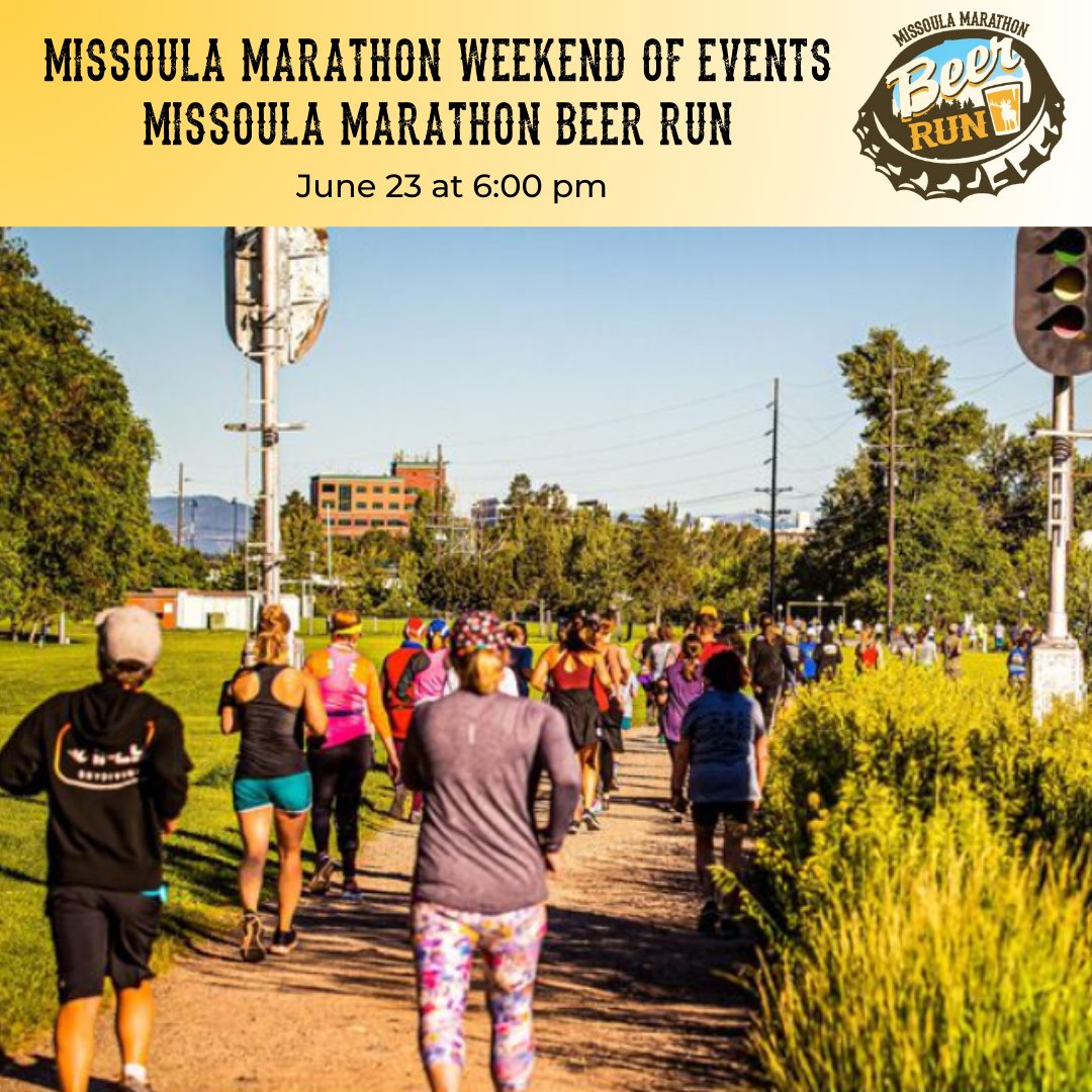 🍺 Will run for Beer🍺

Next on our list of events - the Missoula Marathon Beer Run! Come shake your legs out Friday, June 23 at 6:00 pm with a relaxed 3-mile route. 

🍺For more info: buff.ly/3HuB7XK