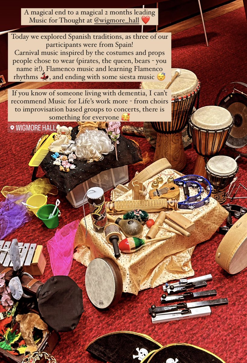 inesmdelgado's tweet photo. Best 2 months leading Music for Thought at the @wigmore_hall with the incredible @LukeNewby10 - thank you @WigmoreLearning and the whole incredible team for making it all happen🥰
Do you know anyone living with #dementia? —> Cannot recommend Music for Life’s projects more ❤️ https://t.co/rtk0ES6ZSL