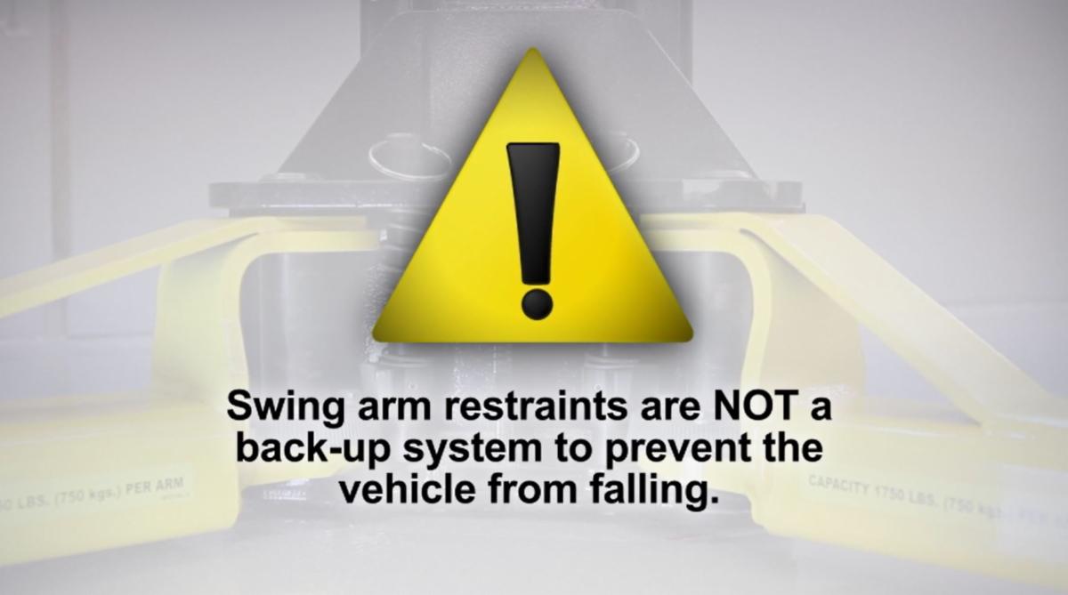 The sole purpose of the swing arm restraint is to hold the position of the swing arm after you’ve positioned the adapter at the specified lifting point and before the adapter has made contact with the vehicle. #yoursafetyisridingonit