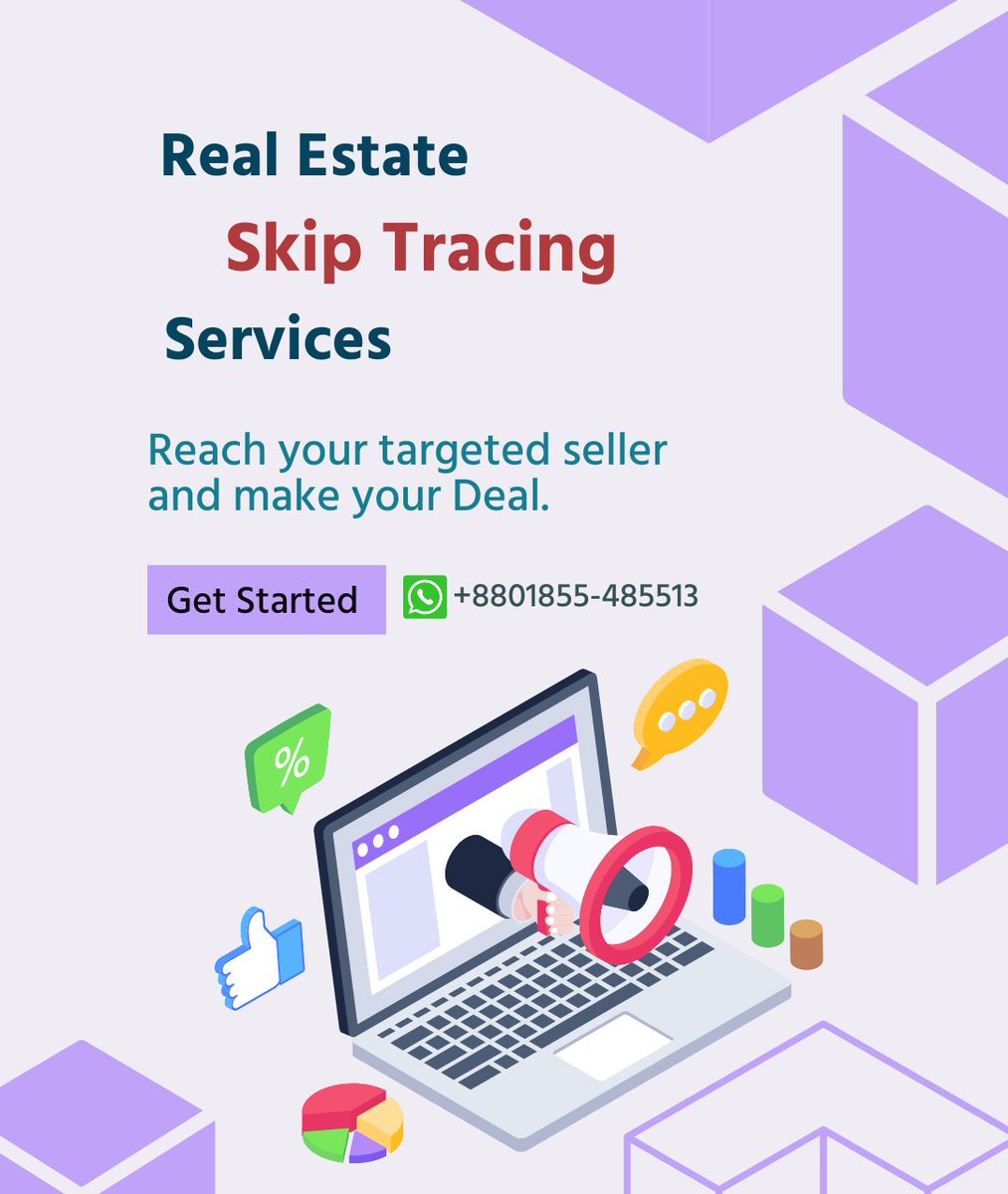 ByMiraz's tweet photo. π Need to track down property owners? Our skip tracing services are designed to make your real estate journey easier. Let us help you find the right leads and valuable information. ππ‘
#SkipTracingServices #RealEstateLeads #PropertyOwners #FindInformation #RealEstateInvesting https://t.co/Cnw6KHJkQT