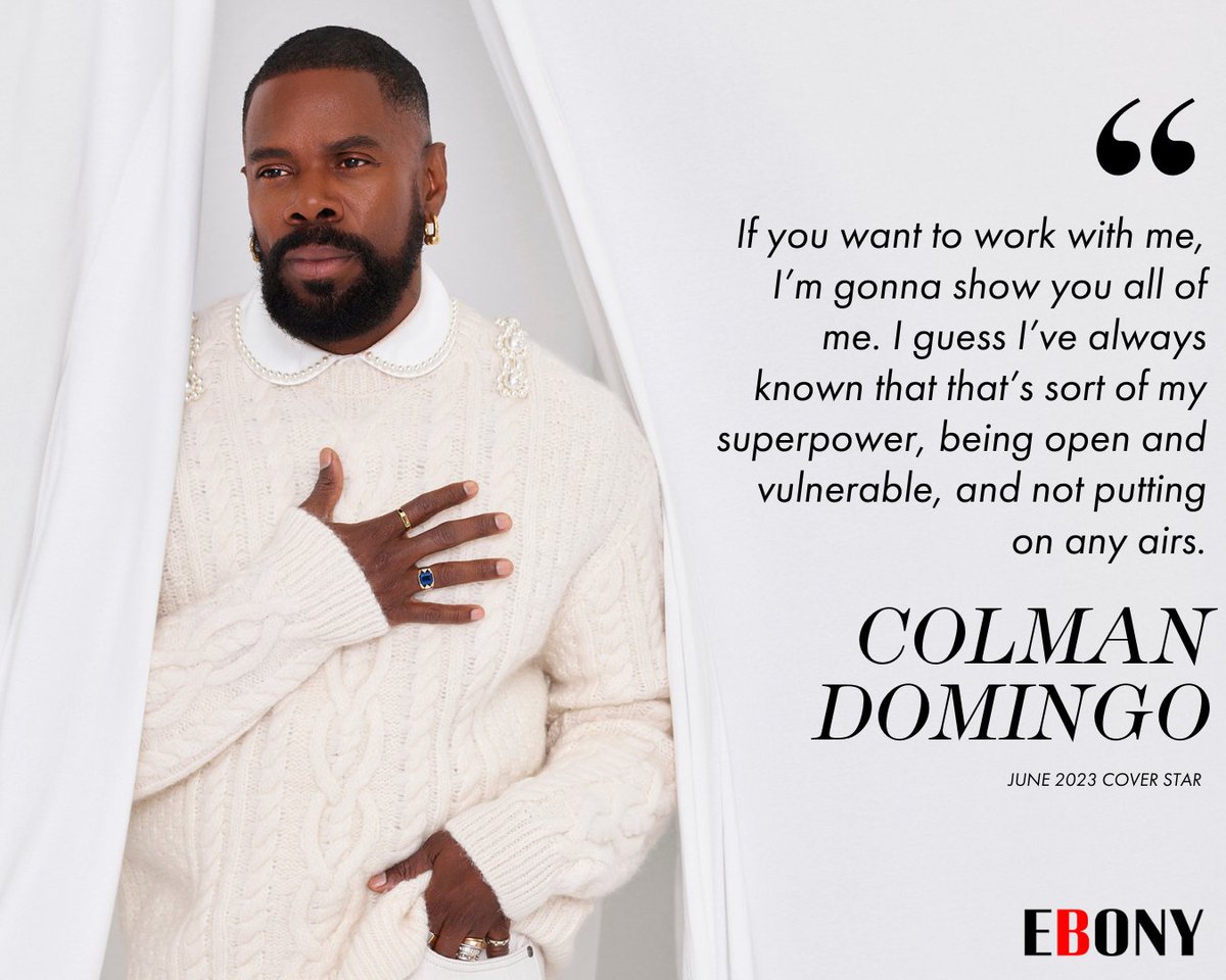 Being authentic is at the forefront for our June cover star @ColmanDomingo. To work with him means to accept him fully in his vulnerability, art, and personality. Read more about Domingo being true to himself in our June cover experience at #EBONYMag. bit.ly/3NjsQKN