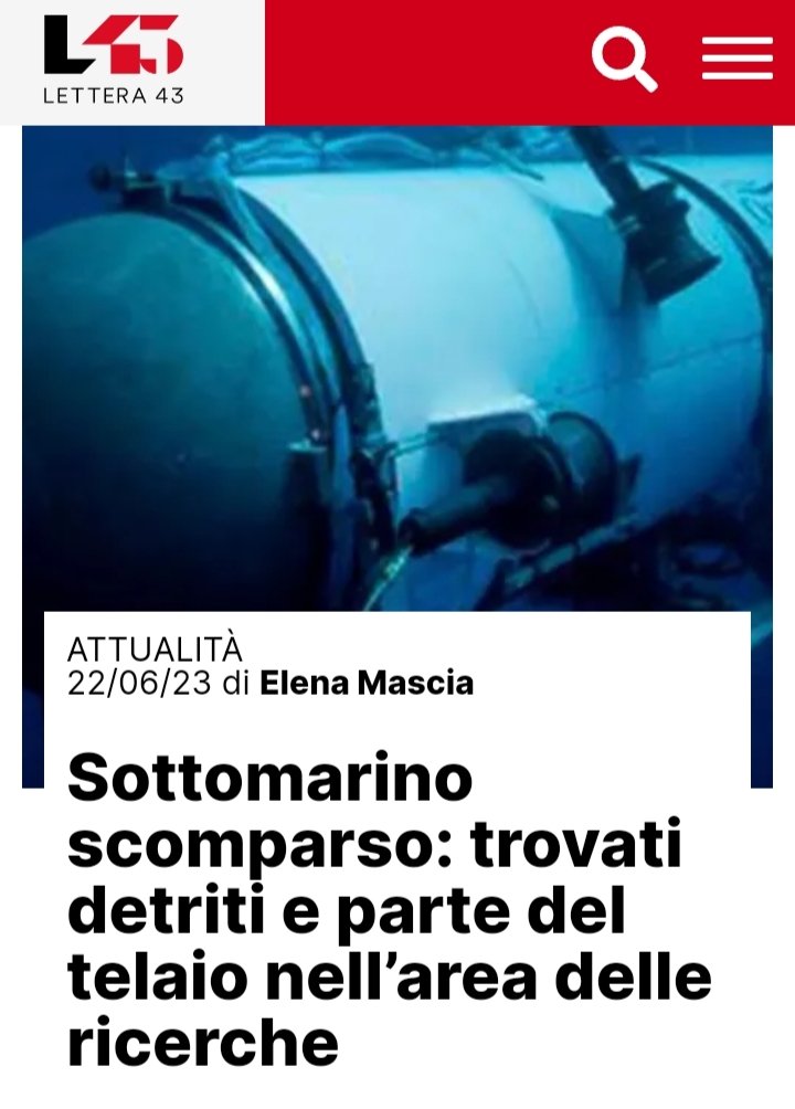 #aggiornamento #titan #lettera43 #telaio #copertura

lettera43.it/detriti-sottom…