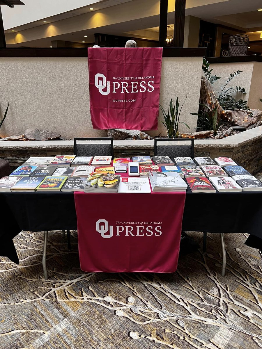 OUPress's tweet photo. We started out the morning at the Western Writers of America conference with a visit from two of our authors: @jane_l_botkin and @WriterLynnD! We’re thrilled to see them. Come and Senior Acquisitions Editor @ElenaTamulevich today in Rapid City! Don’t forget that you can shop our virtual booth and pick up copies of Jane and Lynn’s books for 40% off for a limited time when you use promo code ‘18WWA23’ at checkout! https://t.co/Siab465ftW