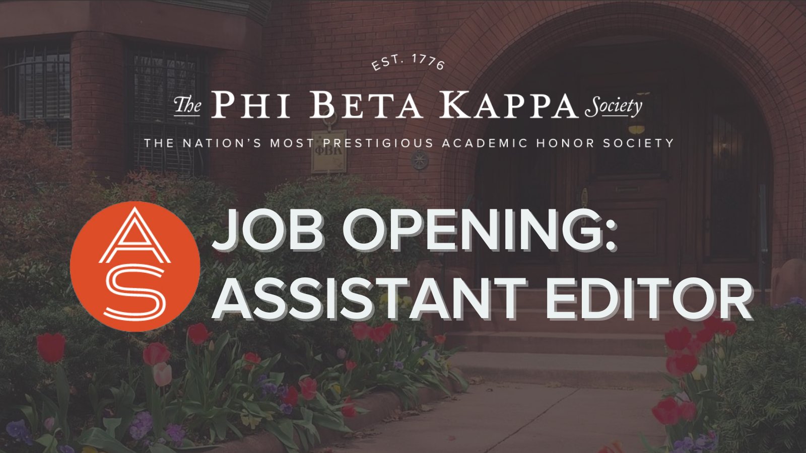 Rummet afstemning essens Phi Beta Kappa on X: "We are hiring! @TheAmScho, the quarterly magazine of  current affairs, literature, history, the sciences, and the arts published  by @PhiBetaKappa, seeks an assistant editor to work in