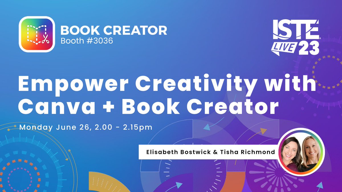 Join @tishrich and myself to explore how you can Empower Creativity with @CanvaEdu and @BookCreatorApp!

We will be at the Book Creator Booth 3036 in the expo!

#ISTELive #ISTELive23 #CanvaEdu #CanvaLove #edtech #BookCreator