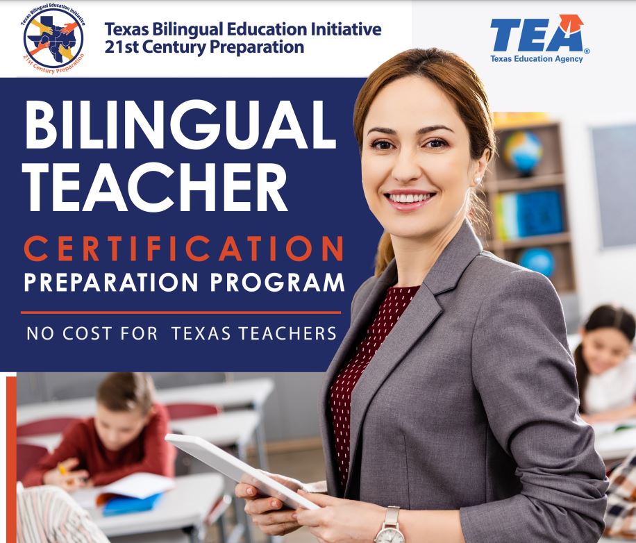📢Calling all Texas Educators

Ready to become a bilingual educator? If so, TEA offers FREE online courses that support Texas teachers who want to become bilingual certified.

Visit txel.org/bilingualcerti… to start your journey.