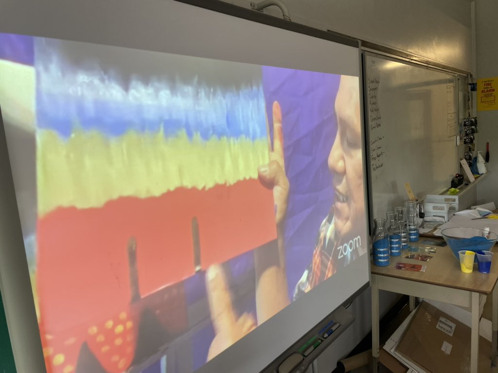 So lucky to have my Ss take part in a Moses Lunham (Kettle and Stony Point First Nation) painting session. These paintings were inspired by the Strawberry Moon and initiated conversation on how everyone is uniquely, perfectly imperfect @TVDSBSafeSchool <a href="/fnmitvdsb/">FNMI Thames Valley</a> <a href="/My4Krystal/">Krystal My</a>