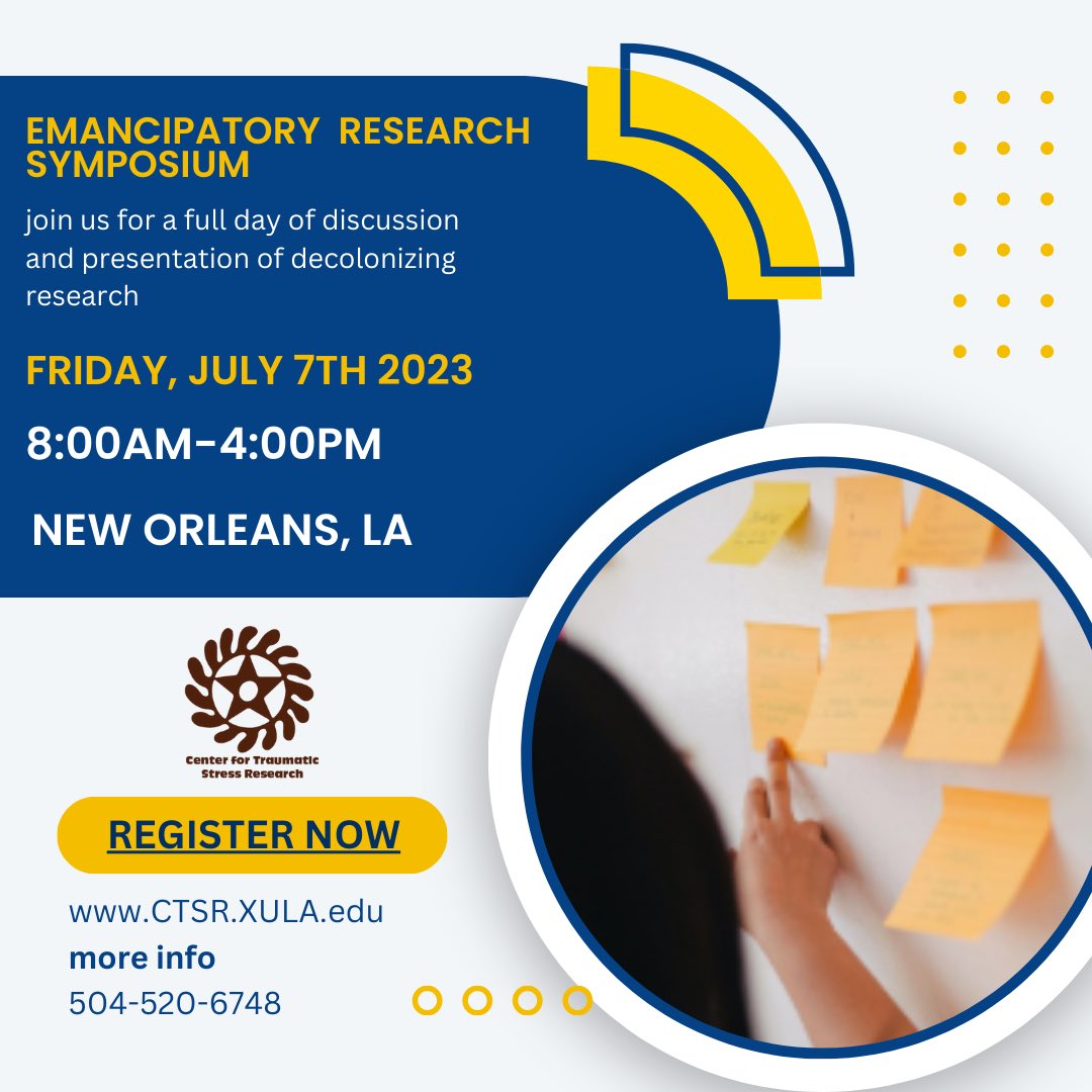 xula_ctsr's tweet photo. Join us for a day of #decolonizing #research at #XULA and then stay for the weekend in #NewOrleans for rich history, great food, &amp; fantastic music! #emancipatory  To Register: https://t.co/lYLtxxX8Fj https://t.co/mM7dgun0hc