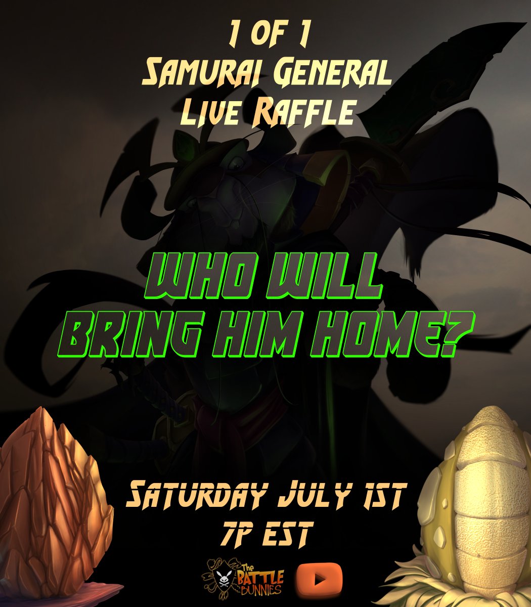 The Samurai General is complete & ready to find his owner...

is that you??

Find out #Live on #YouTube🔥⚔️🐿️

🏰 link in bio 🏰
#1of1 #DigitalArt #BattleBunnies #flufflefam #Discord #Friday #Fridaynight #LetsGo #OpenSeaNFT #DigitalArt #NFT #NFTCollector #Mint #BringHimHome