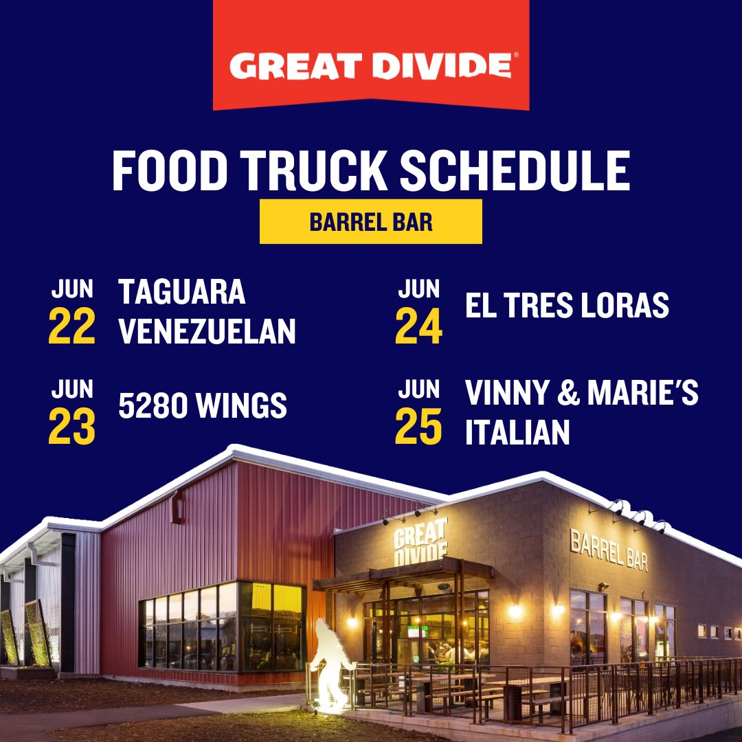 Food truck schedule at Barrel Bar for the rest of the week 👀🌯