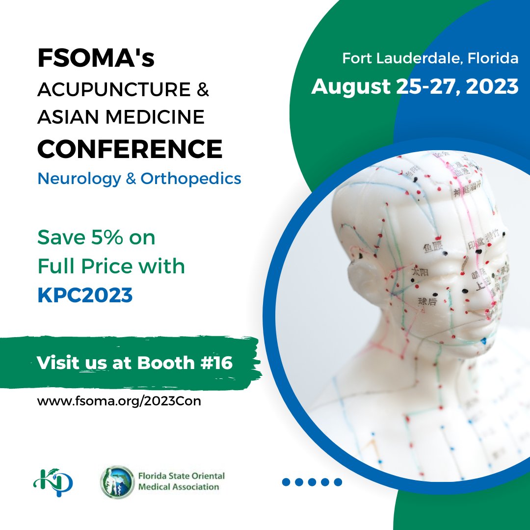 KPCHerbs's tweet photo. Join KPC Herbs at FSOMA's Acupuncture &amp; Asian Medicine Conference on Neurology &amp; Orthopedics! 

📅 Date: August 25-27, 2023
🎟️ Register here: https://t.co/SzJo9G2dAl

Don't forget to visit us at booth #16. Register now and save 5% with KPC2023! https://t.co/GOIP9Rfq6z