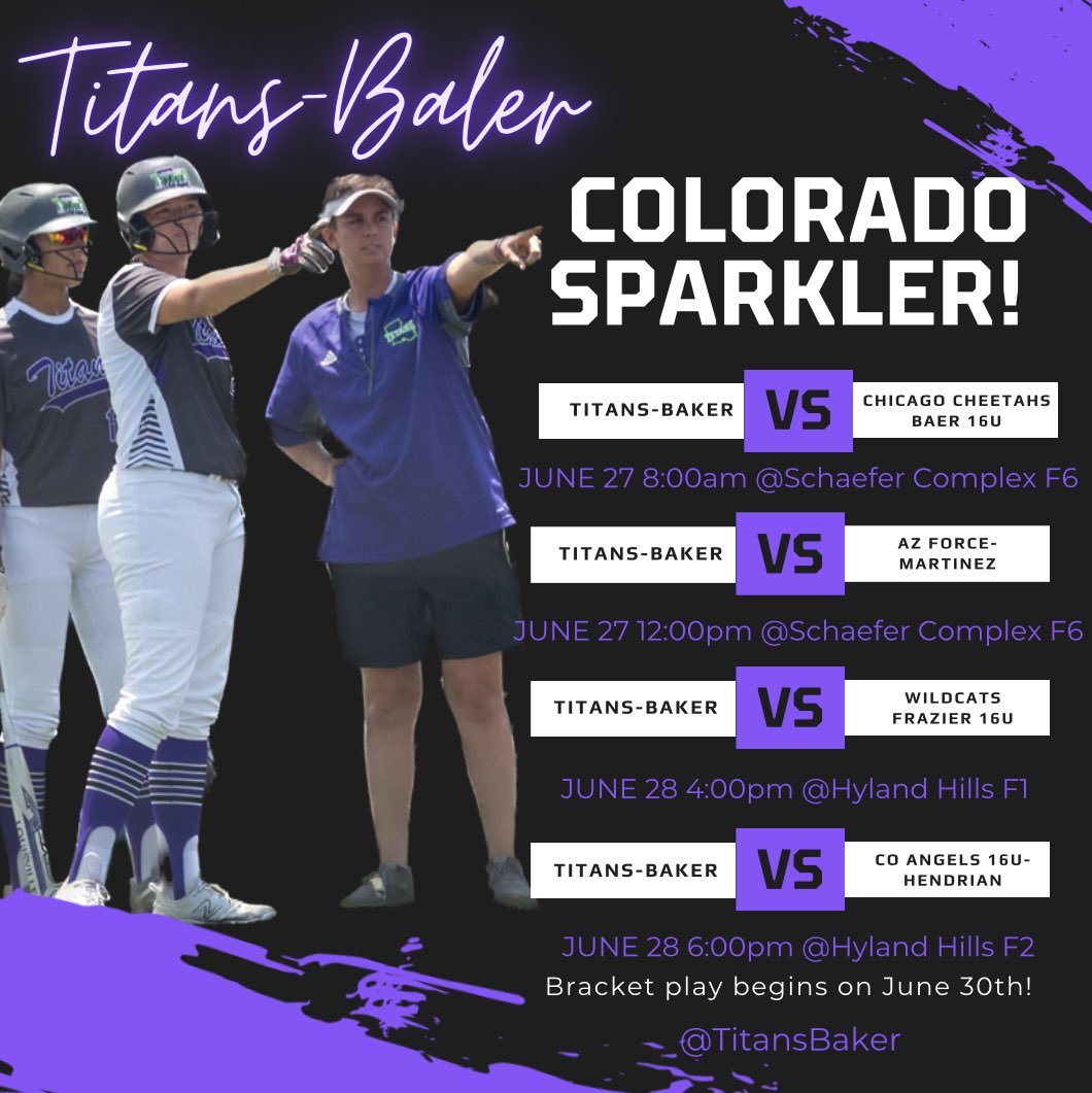TitansBaker (@titansbaker) on Twitter photo We are ready for a great week in Colorado! Come and check out some great games!
<a href="/LouisianaTitans/">Louisiana Titans</a> <a href="/COSparkFire/">CO 4th of July</a> <a href="/TCSFastpitch/">TC Fastpitch</a> We are ready for a great week in Colorado! Come and check out some great games!
<a href="/LouisianaTitans/">Louisiana Titans</a> <a href="/COSparkFire/">CO 4th of July</a> <a href="/TCSFastpitch/">TC Fastpitch</a>