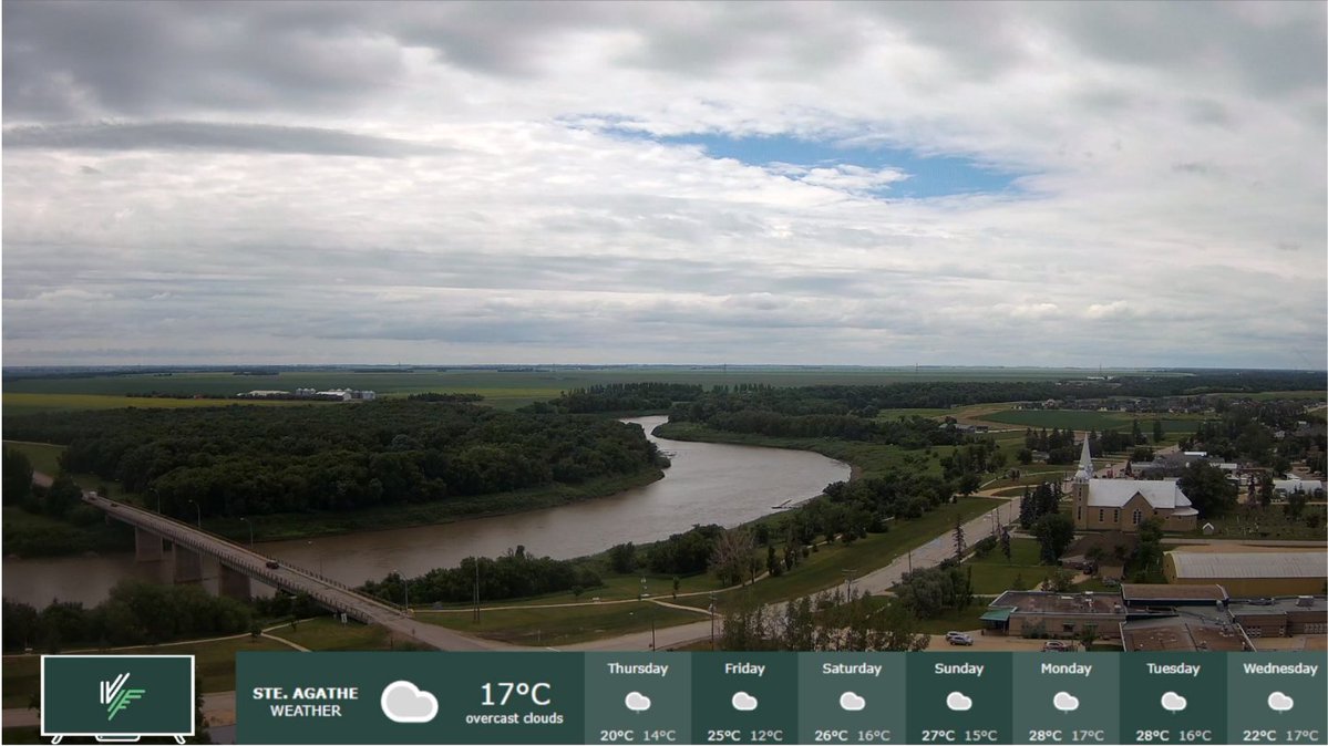 After a much needed rainfall this morning, the skies are now clearing to the west of Emerson. 

Valley Fiber TV customers are able to view a live feed of Emerson and <a href="/SteAgatheWeb/">Ste. Agathe</a>. 

For more information on Valley Fiber TV visit our website valleyfiber.ca/tv/