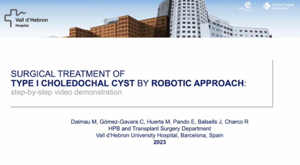 Wonderful presentation @DalmauMar in #EAES2023 about our Robotic approach for choledochal cyst using ICG in @vallhebron @VHIR_ @charcotorra @epr82 @MartinHuerta96