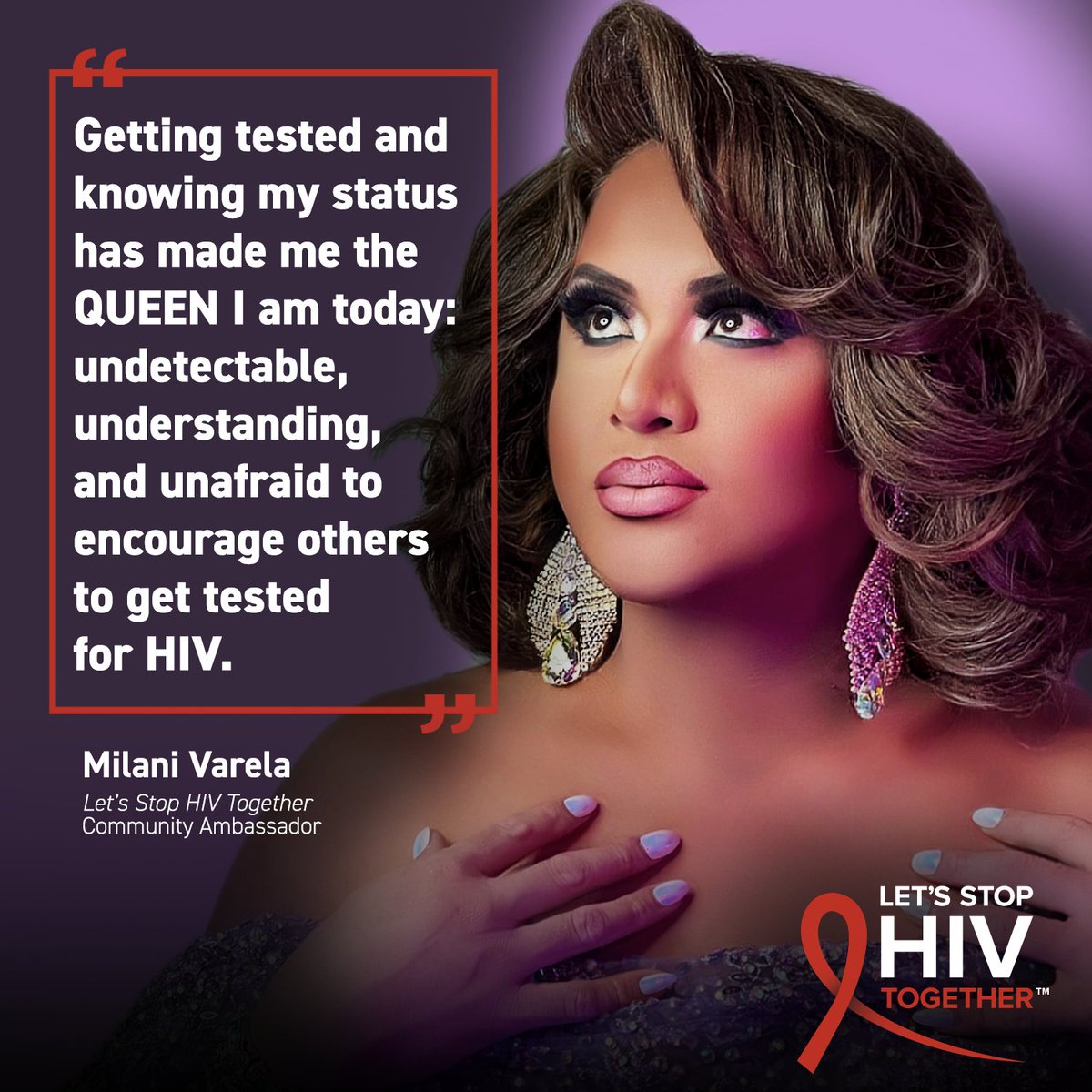 CDC HIV (@cdc_hiv) on Twitter photo Meet today’s Let’s #StopHIVTogether Ambassador: Milani Varela! 👋 
Milani reminds us that sexual health is an important part of our lives. Take the test so you can take the best next step for you. 
#TogetherAmbassadorSpotlight #HIVTestingDay Meet today’s Let’s #StopHIVTogether Ambassador: Milani Varela! 👋 
Milani reminds us that sexual health is an important part of our lives. Take the test so you can take the best next step for you. 
#TogetherAmbassadorSpotlight #HIVTestingDay