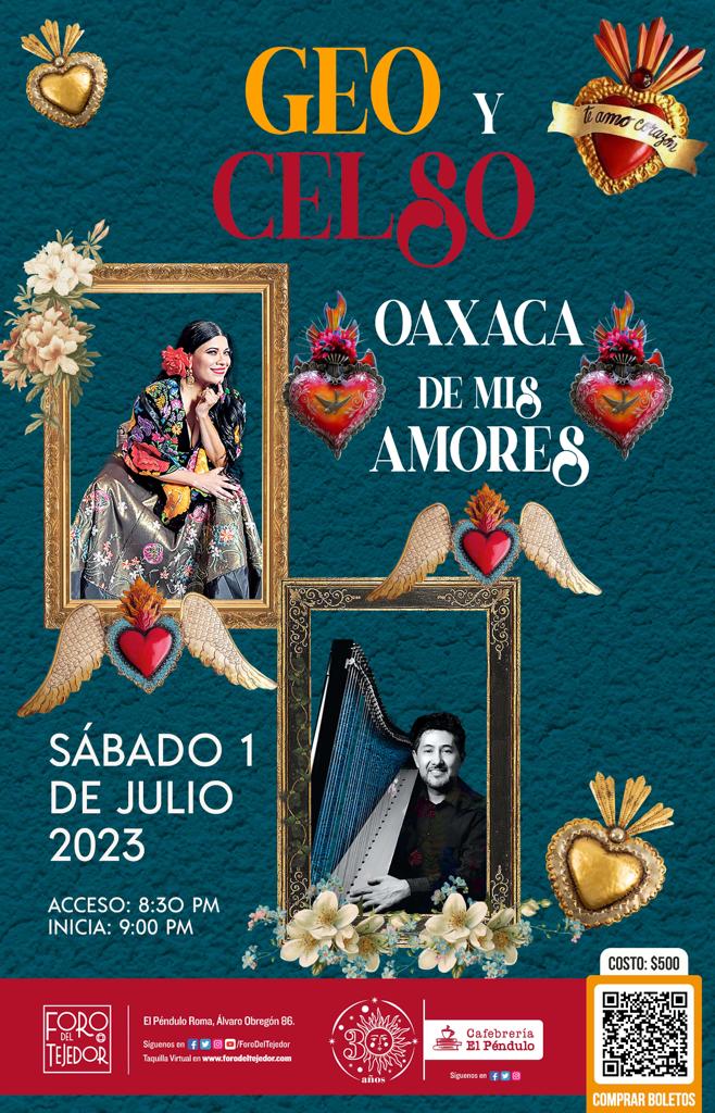 CelsoDuarte_'s tweet photo. Ya falta muy poco para "Oaxaca de mis Amores" con @GeomenesesGEO
1 de Julio @ForodelTejedor
20:30hrs
#Julio #CelsoDuarte #GeoMeneses #Cultura #arte
#tradicion #Musica
#conciertos #livemusic #concertscdmx
Boletos Aquí:
https://t.co/Sx2BRRVQ30 https://t.co/lI1uvk5Ubp
