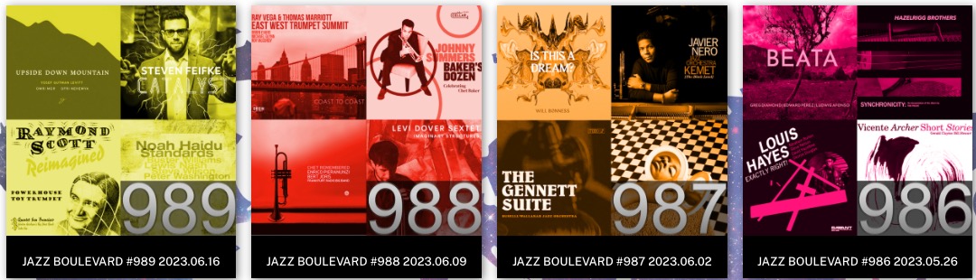 Hear recent shows &amp; catch up on latest from: a large multi-artist project of the music of Raymond Scott, tb  Michael Davis’ Hip Bone Big Band, p Noah Haidu, 85yo drummer Louis  Hayes, tracks from gt Greg Diamond … and lots more. Jazz On! mixcloud.com/JazzBoulevardR…