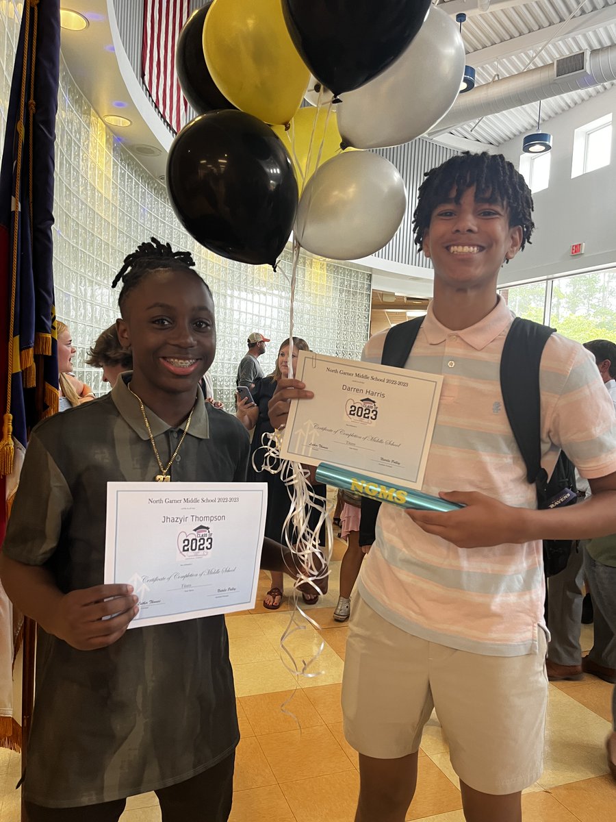 northgarnerms2's tweet photo. 8th Grade students celebrated their Awards & Moving Up Ceremony yesterday. Look at all the TROJAN Pride in these students! Congratulations on your accomplishments!!!! #InhaleGreatness #ExhaleExcellence #OfftoHighSchool #NGMS #TrojanPride https://t.co/YwSCLA9ZNZ