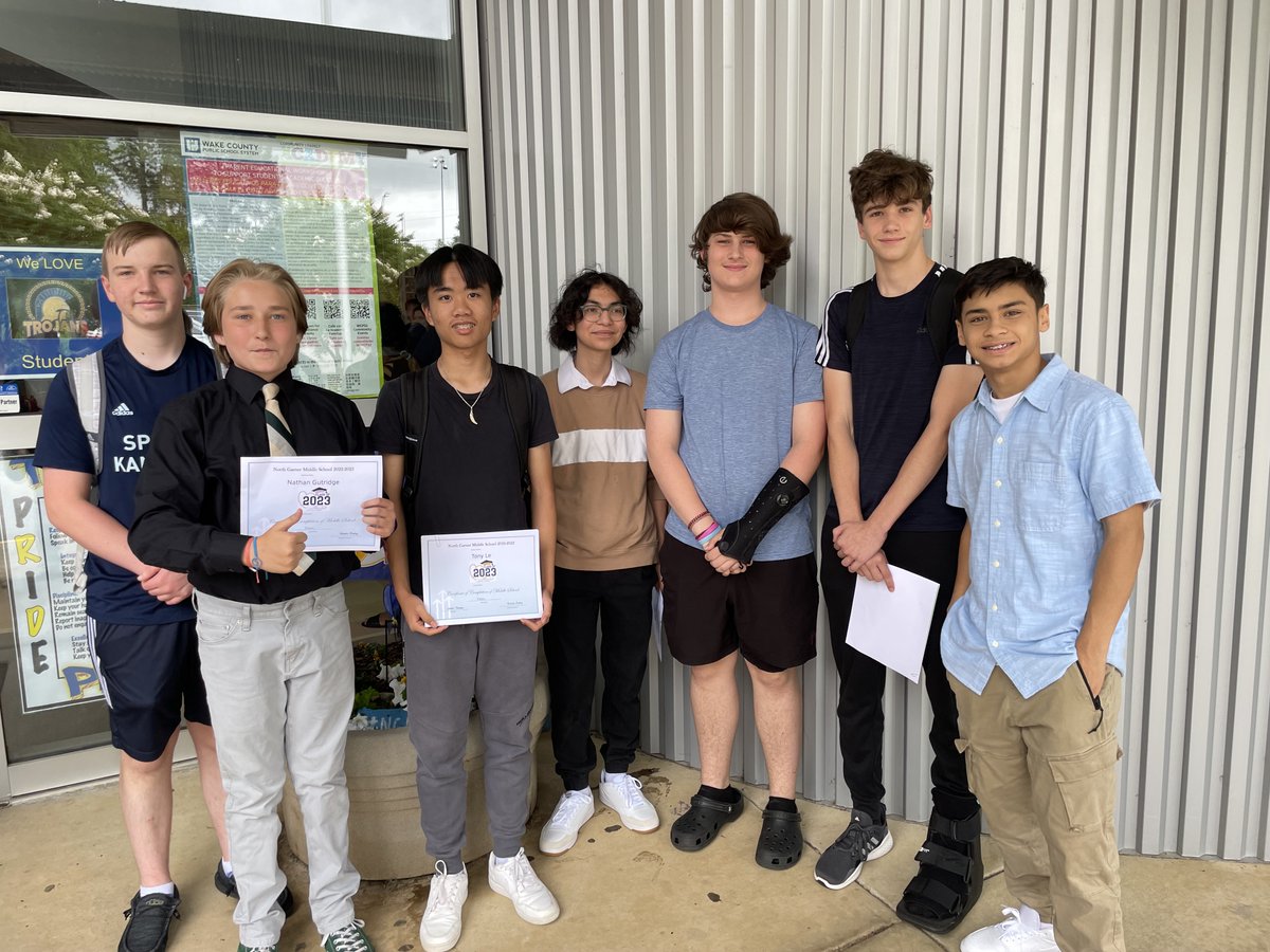 northgarnerms2's tweet photo. 8th Grade students celebrated their Awards & Moving Up Ceremony yesterday. Look at all the TROJAN Pride in these students! Congratulations on your accomplishments!!!! #InhaleGreatness #ExhaleExcellence #OfftoHighSchool #NGMS #TrojanPride https://t.co/YwSCLA9ZNZ