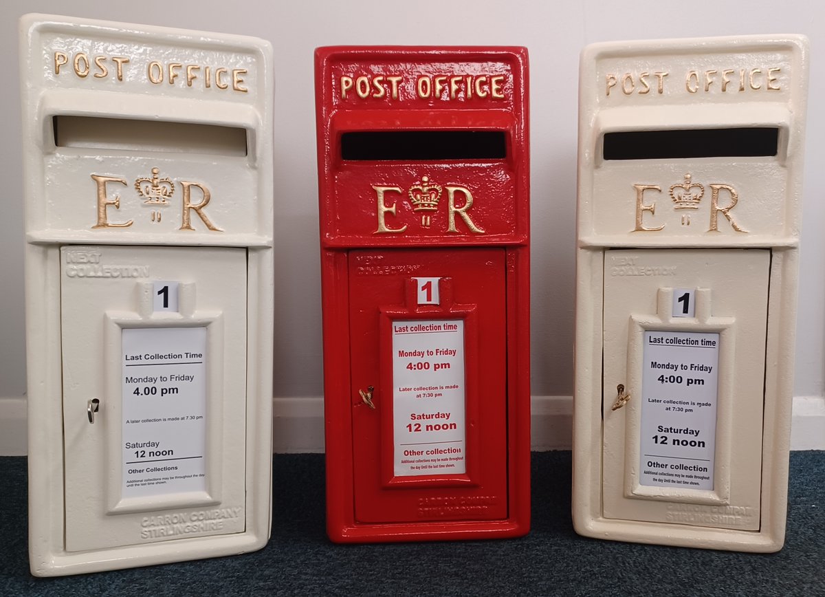 Academy_Prod_UK's tweet photo. Well, it looks like our picture didn't make it on here! So, here we go again!
Take a look at our fabulous new range of cast iron Royal Mail ER Post Boxes, available in red, white or ivory - fantastic for your wedding post! #postboxhire #weddinghire #eventhire #barnwedding https://t.co/sjbganrE9T