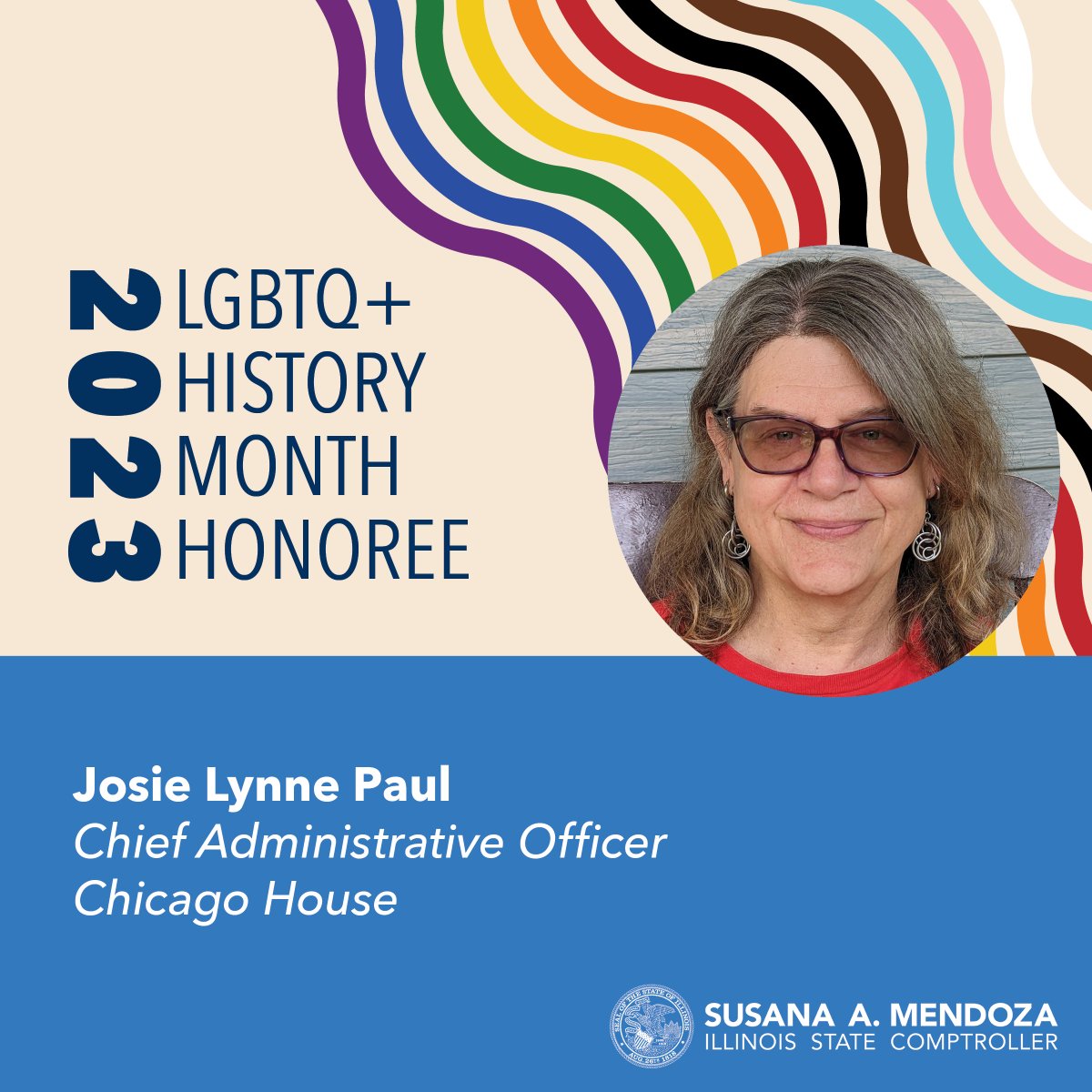 ILComptroller's tweet photo. Josie Lynne Paul currently serves as the Chief Administrative Officer at @ChicagoHouse85 since October 2020. She has been instrumental in implementing financial controls &amp; accountable budget practices &amp; she oversees the transition to more modern IT applications (1/3) #PrideMonth https://t.co/BcvGmw9aap