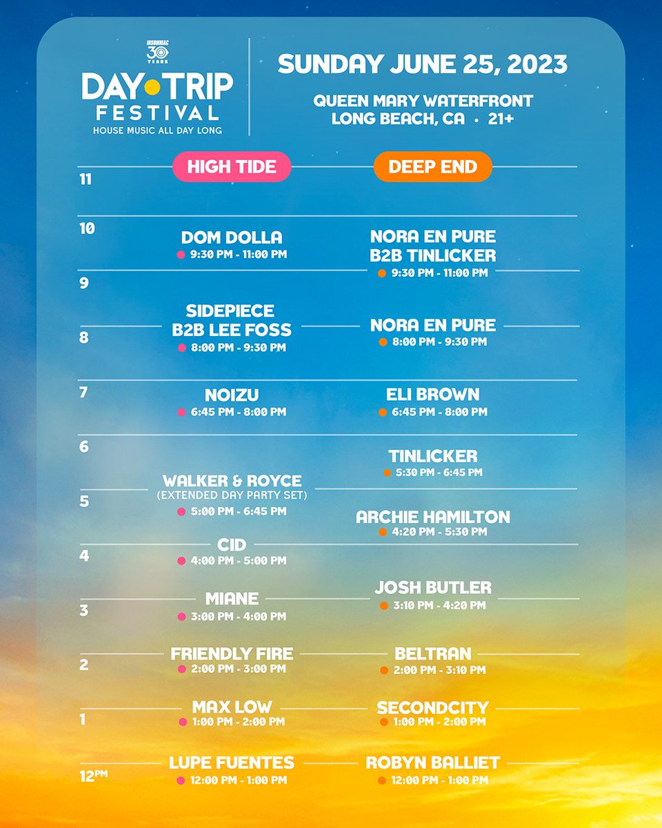 Day Trip Festival schedule