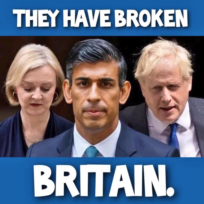 Image from Love Britain, Hate Tories โน (@realtoryparty)