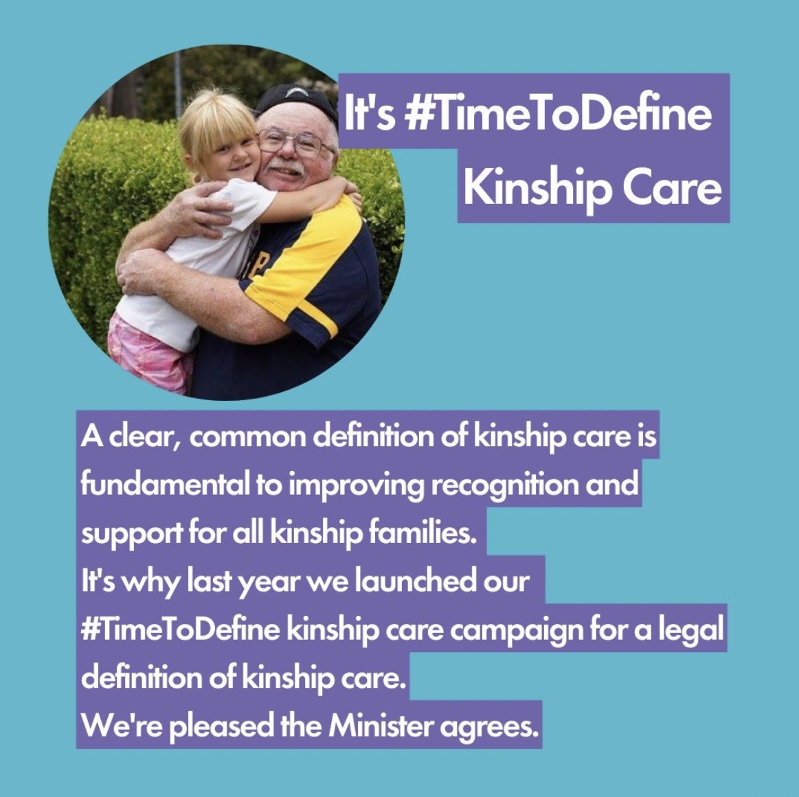 A clear definition of #KinshipCare which enables all kinship families to be recognised and better supported. @FamilyRightsGp called for Government to implement a legal definition. Glad to hear @ClaireCoutinho agree this is required.
#TimeToDefine #KinshipCare