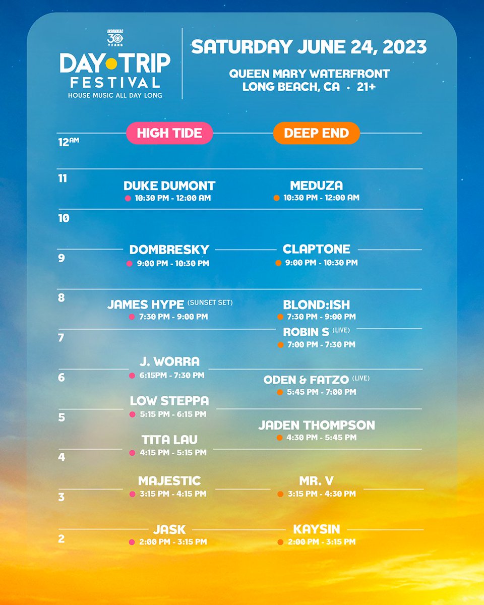 Day Trip Festival schedule