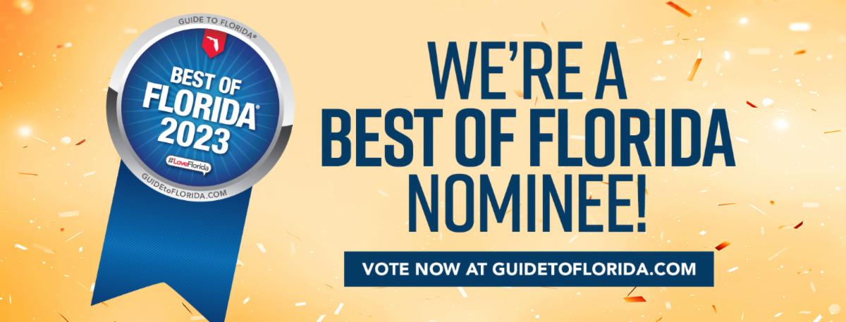 We have been nominated once again for Best of Florida! We would greatly appreciate your vote! :)

Learn more:
conta.cc/46lCELy
conta.cc/43UhP8y