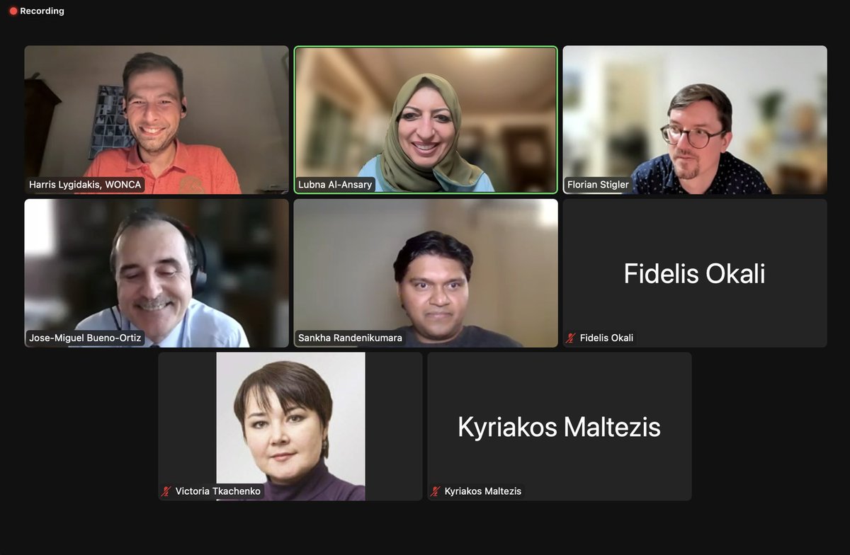 An interesting webinar organized by #WONCA <a href="/WoncaWorld/">WONCA</a> on setting priorities to help family physicians be effective advocates for their patients, teams, services, communities and health systems. Fascinating and contrasting success stories are shared. 
<a href="/FlorianStigler/">Florian Stigler</a>