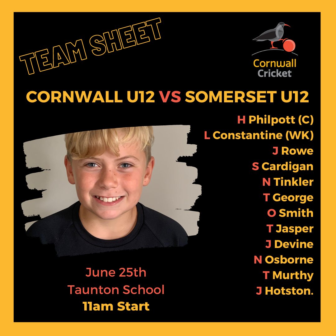 Good Luck to our under 12's taking on Somerset at the weekend

#Cornwallcricket