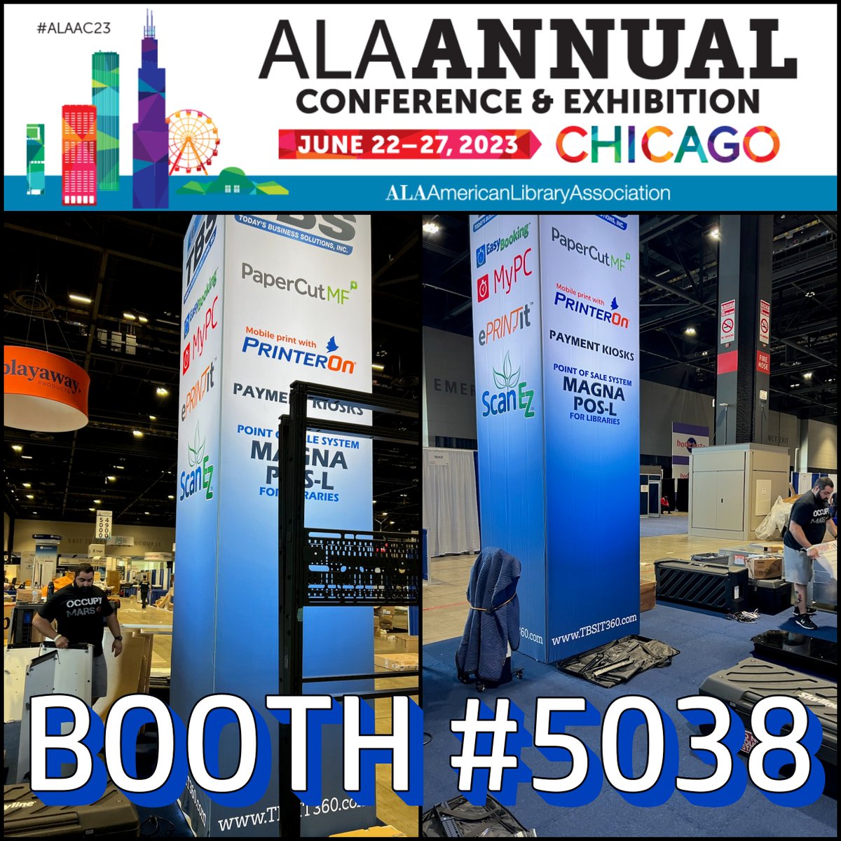 WELCOME TO CHICAGO! Stop by and see us at Booth #5038. 

Let's talk about #ePrintit, #ScanEZ, #MyPC, #EasyBooking, #PaperCut, and our award-winning Payment Solutions and Point of Sale.

#ALAAC23 #LibLearnX24 #librarians #librarylife #librarymanagement