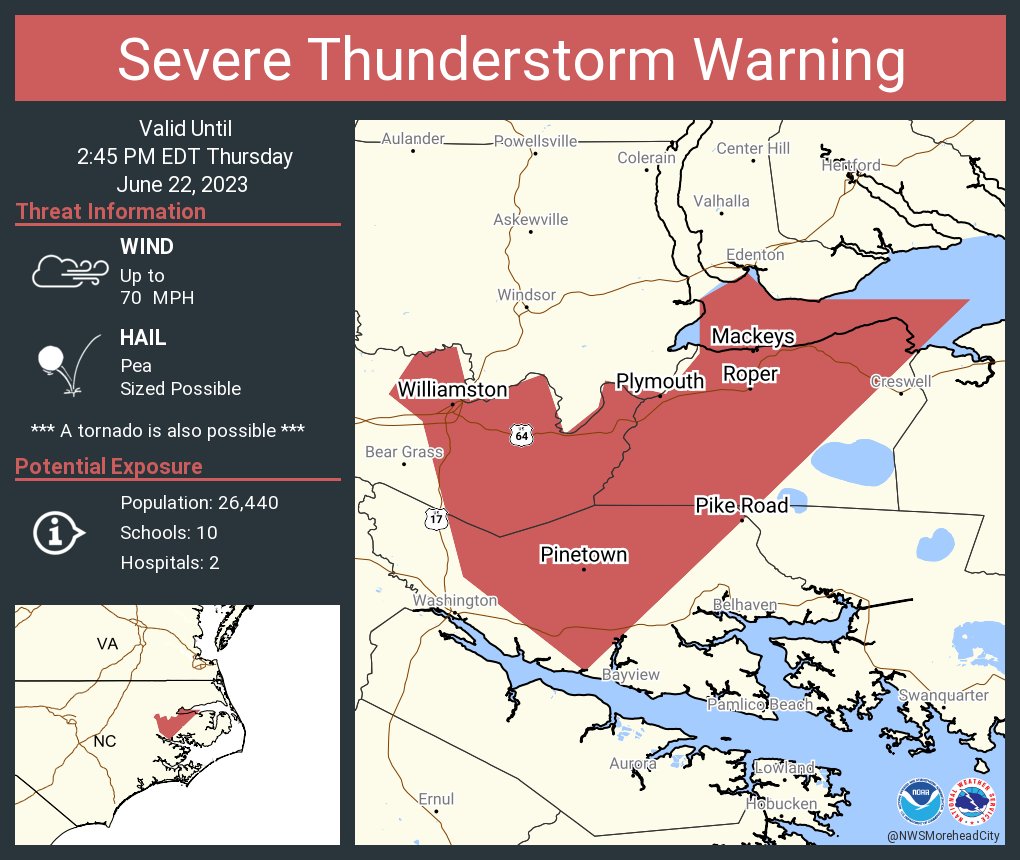NWS Newport/Morehead on Twitter "Severe Thunderstorm Warning continues