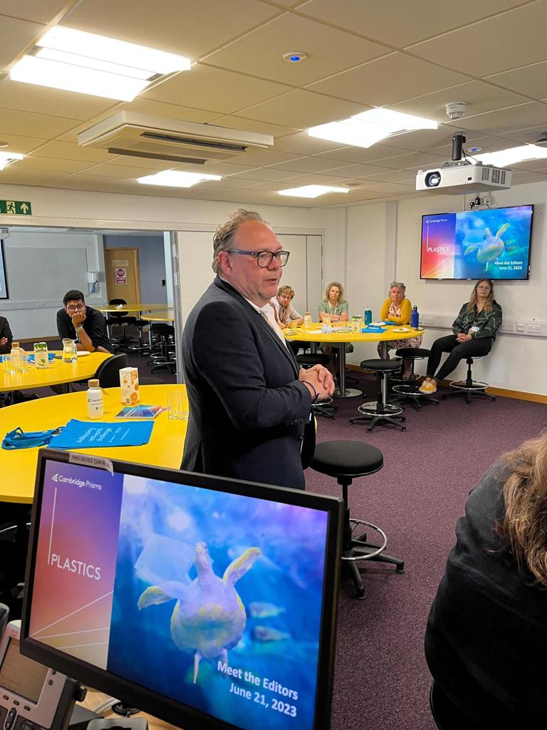 CambridgePrisms's tweet image. Thank you to everyone who came to the #CPPlastics Meet the Editors event at @UoPPlastics #PlasticsFuture2023! It was great to meet you!